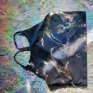 NWT Powersoft Black and Bronze cropped workout yoga top